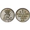 Image 1 : DENMARK: Frederik VI, 1808-1839, AR skilling, Altona, 1808 MF, choice AU