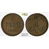 Image 1 : FINLAND: Alexander III, 1881-1894, AE penni, 1882, PCGS MS62 BN