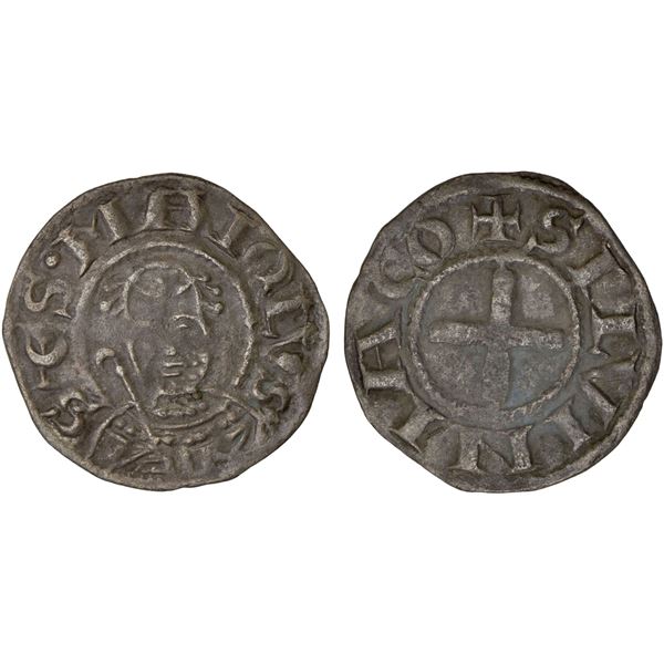 SOUVIGNY: Anonymous Priors, mid-late 12th c., AR deniers (0.98g), ND, toned Choice VF