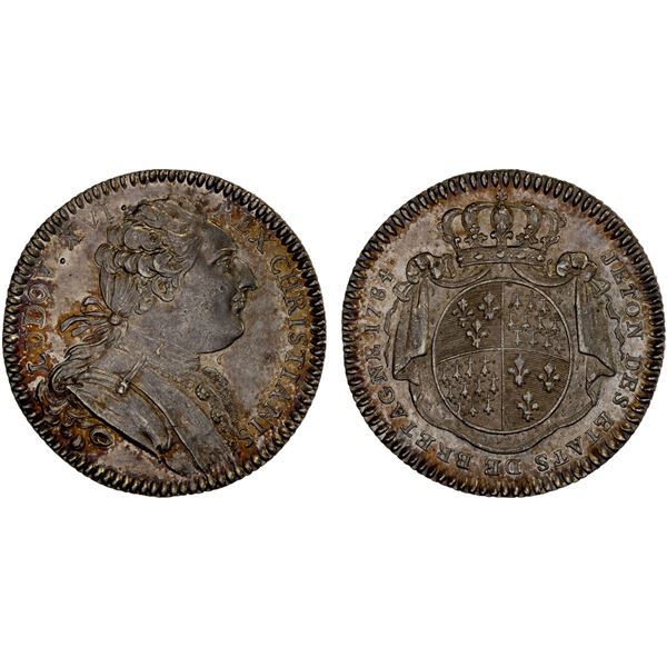 FRANCE: Ludwig XVI, 1774-1793, AR jeton (6.96g), 1784, Unc