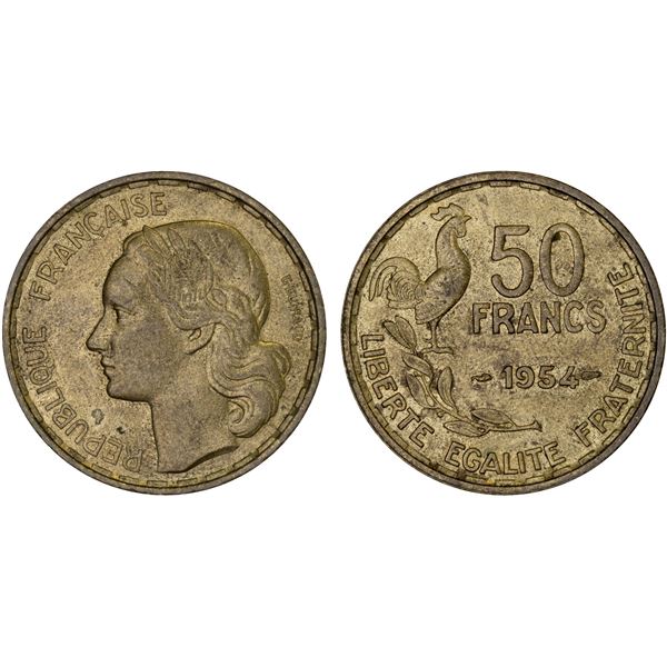 FRANCE: Republic, 50 francs, 1954, Unc