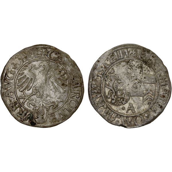 AUGSBURG: Eberhard IV, von Königstein-Eppstein, 1481-1535, AR batzen, 1521, XF