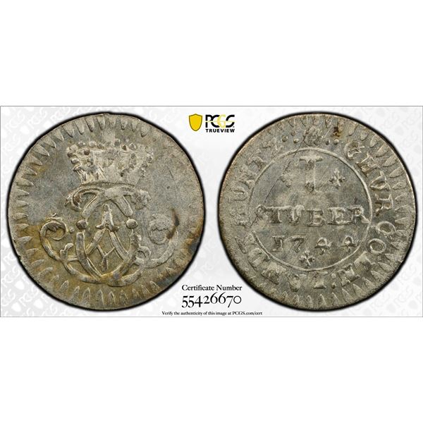 COLOGNE: Clemens August von Bayern, 1723-1761, AR stuber, 1744, PCGS MS62