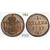 Image 1 : FURTHER AUSTRIA: Franz II, 1792-1805, AE heller, 1797, PCGS MS63 BN