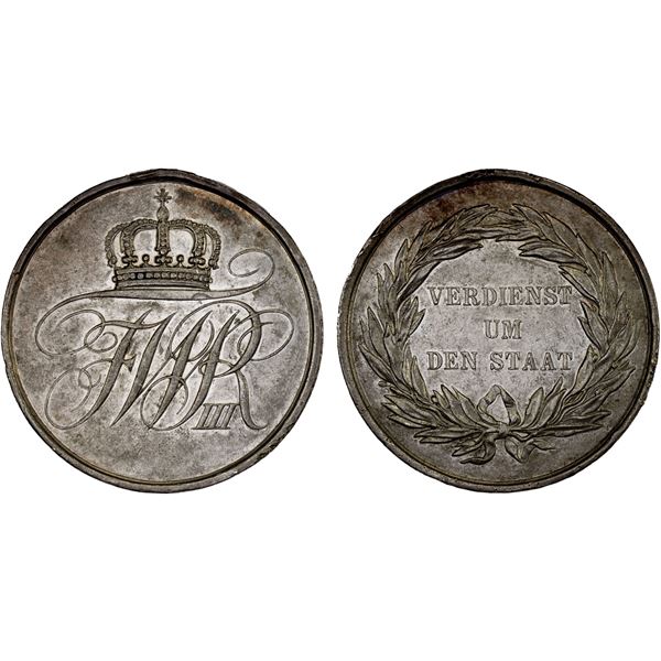 PRUSSIA: Friedrich Wilhelm III, 1797-1840, AR medal (21.85g), XF