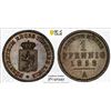 Image 1 : REUSS-SCHLEIZ: Heinrich LXVII, 1854-1867, AE pfennig, 1858-A, PCGS MS64 BN