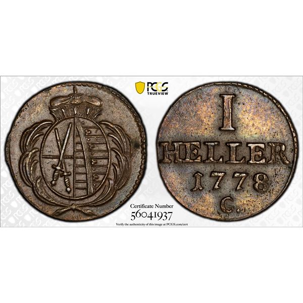 SAXONY: Friedrich August III, 1763-1806, AR 1/12 thaler, 1764, PCGS MS62