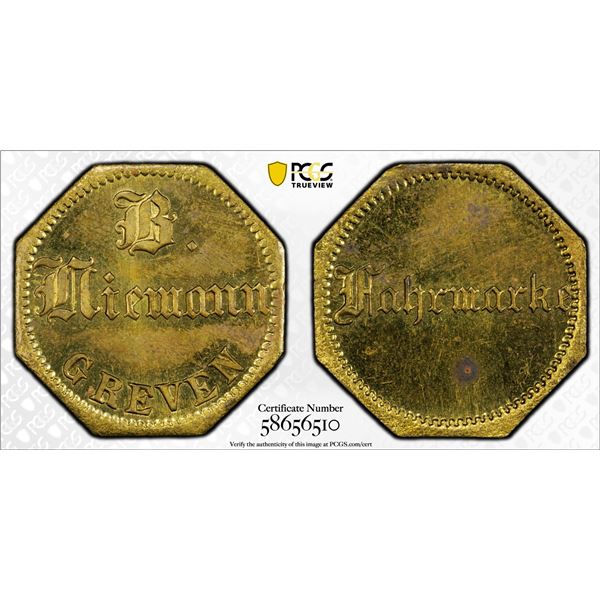 WESTPHALIA: brass token, ND, PCGS MS63