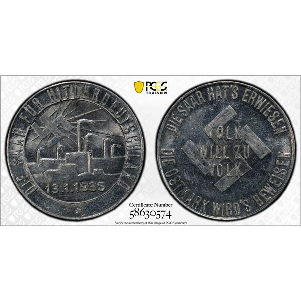 GERMANY: Third Reich, aluminum token, 1935, PCGS MS62