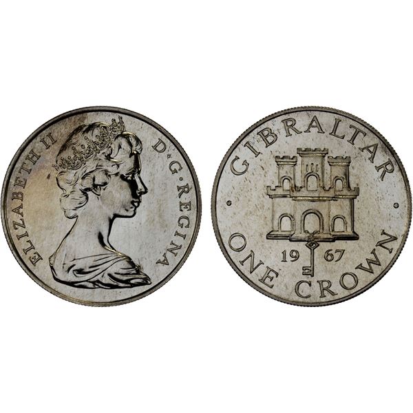 GIBRALTAR: AR crown, 1967, Proof