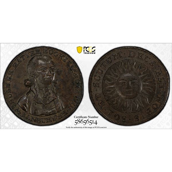 GREAT BRITAIN: AE halfpenny token, ND (1794), PCGS MS62 BN