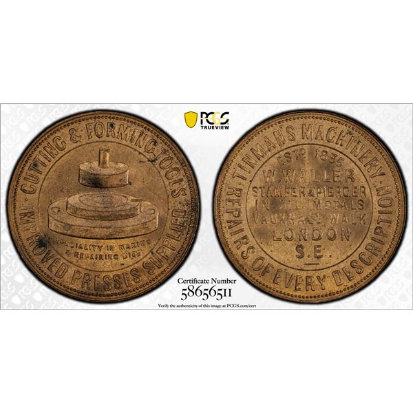 GREAT BRITAIN: AE advertising token, ND, PCGS MS64