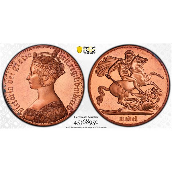 GREAT BRITAIN: Fantasy Issues, 1 crown, "1851", PCGS PF67 Red Cameo