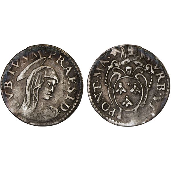 ITALY: PAPAL STATES: Urban VIII, 1623-1644, AR ½ grosso, ND, Fine