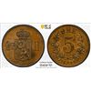Image 1 : NORWAY: Oscar II, 1872-1905, AE 5 ore, 1896, PCGS MS64 BN