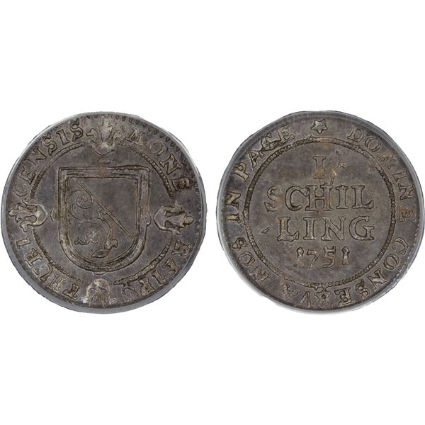 SWITZERLAND: ZÜRICH: Republic, BI schilling, 1751, PCGS MS64