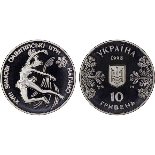 UKRAINE: Republic, AR 10 hryven, 1998, Proof