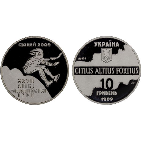 UKRAINE: Republic, AR 10 hryven, 2000, Proof