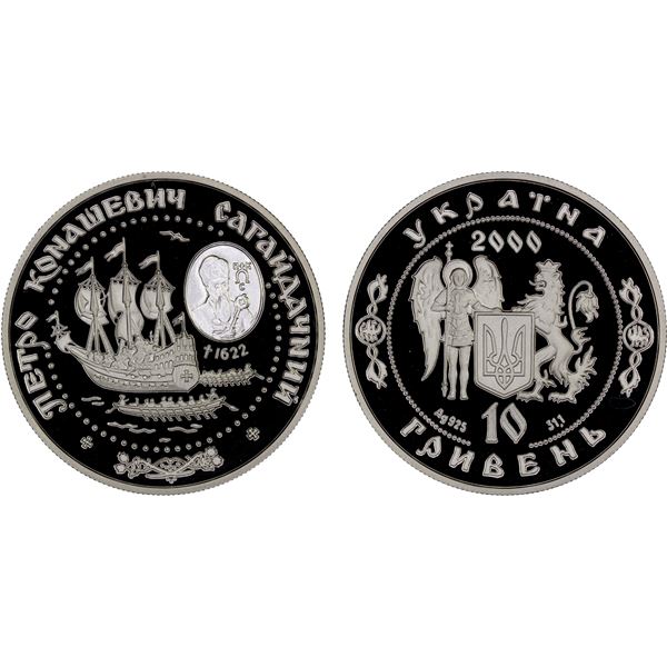 UKRAINE: Republic, AR 10 hryven, 2000, Proof