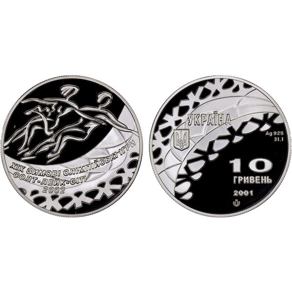 UKRAINE: Republic, AR 10 hryven, 2001, Proof