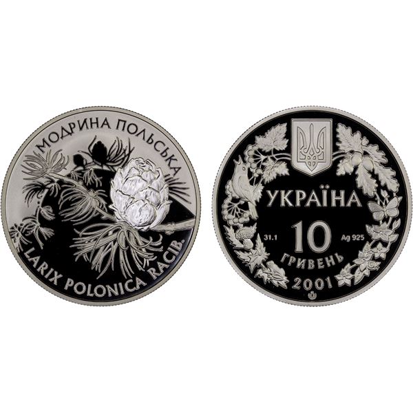 UKRAINE: Republic, AR 10 hryven, 2001, Proof