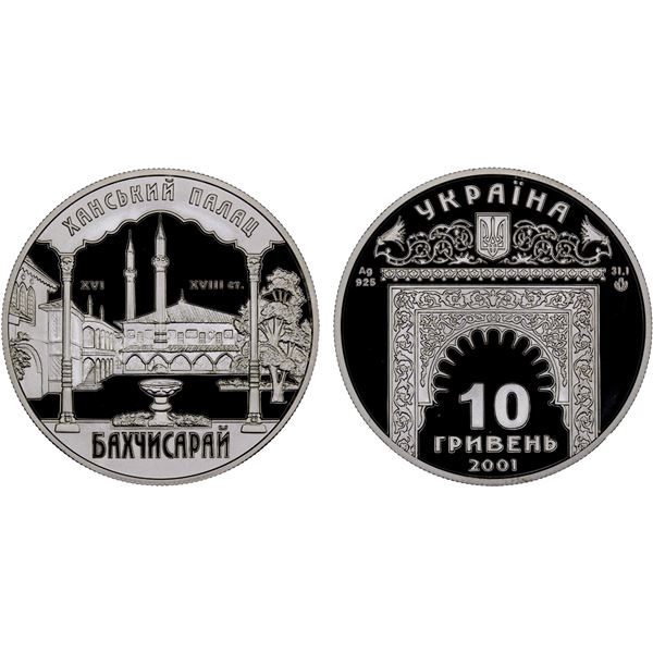 UKRAINE: Republic, AR 10 hryven, 2001, Proof