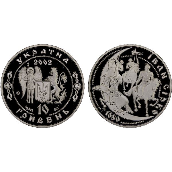 UKRAINE: Republic, AR 10 hryven, 2002, Proof