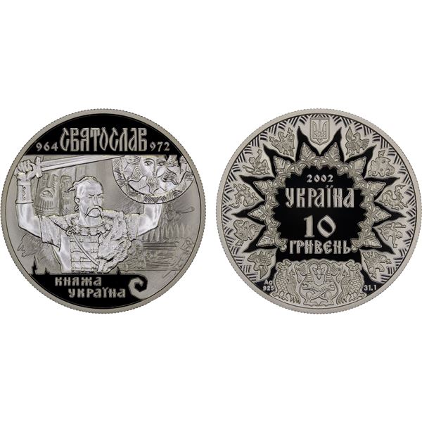 UKRAINE: Republic, AR 10 hryven, 2002, Proof