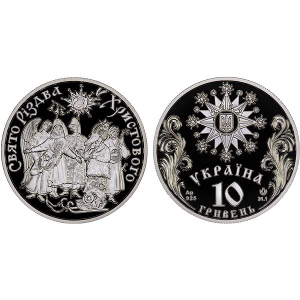 UKRAINE: Republic, AR 10 hryven, 2002, Proof