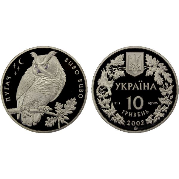 UKRAINE: Republic, AR 10 hryven, 2002, Proof