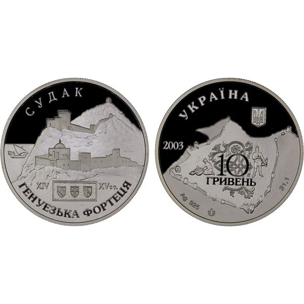 UKRAINE: Republic, AR 10 hryven, 2003, Proof