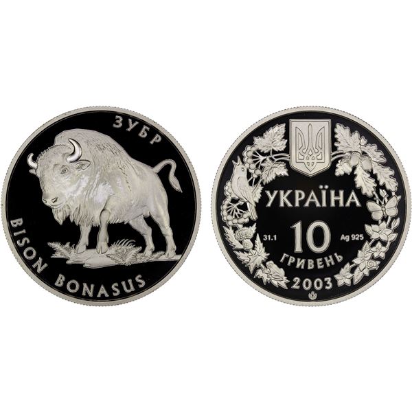 UKRAINE: Republic, AR 10 hryven, 2003, Proof