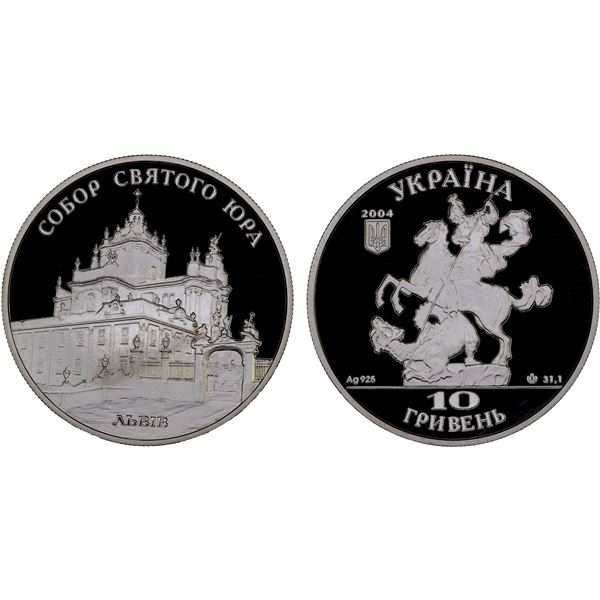 UKRAINE: Republic, AR 10 hryven, 2004, Proof
