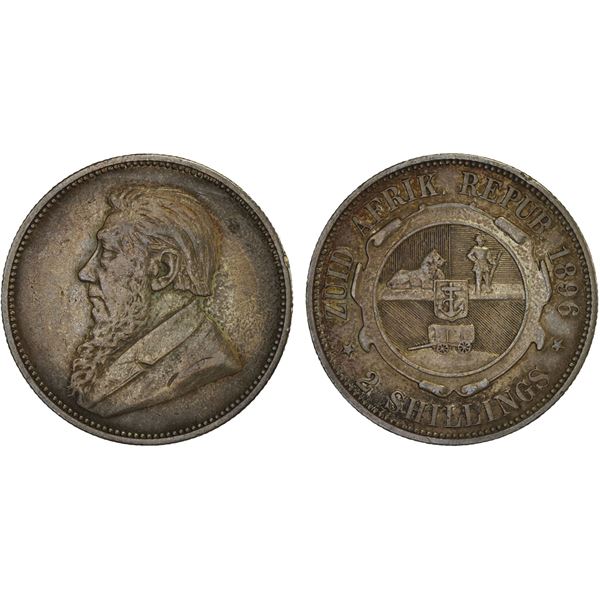 SOUTH AFRICA: AR 2 shillings, 1896, VF-XF
