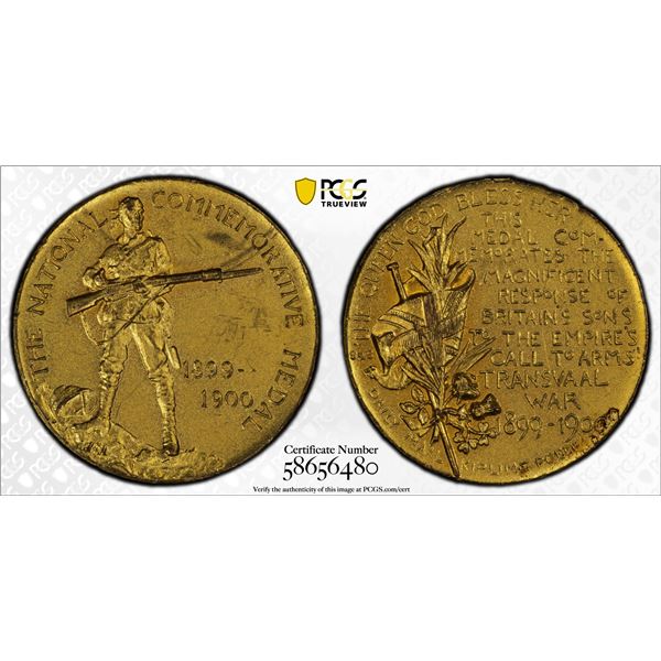 SOUTH AFRICA: brass medalet, 1900, PCGS UNC details
