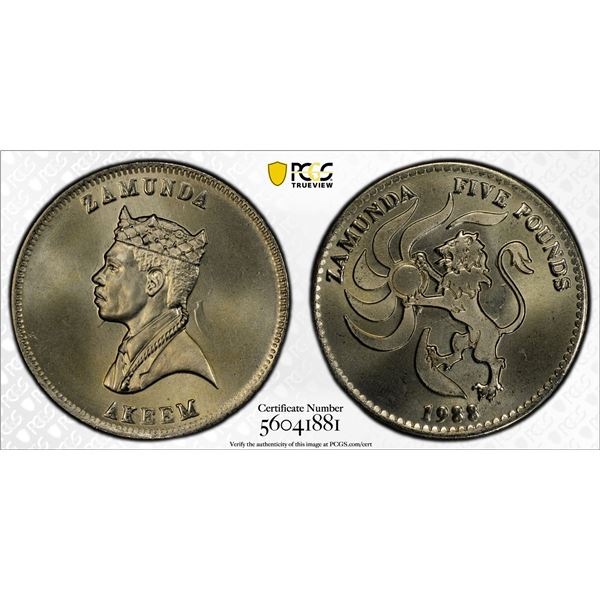 ZAMUNDA: 5 pounds, 1988, PCGS MS66