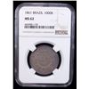 Image 2 : BRAZIL: Peter II, 1831-1889, AR 1000 reis, 1861, NGC MS62