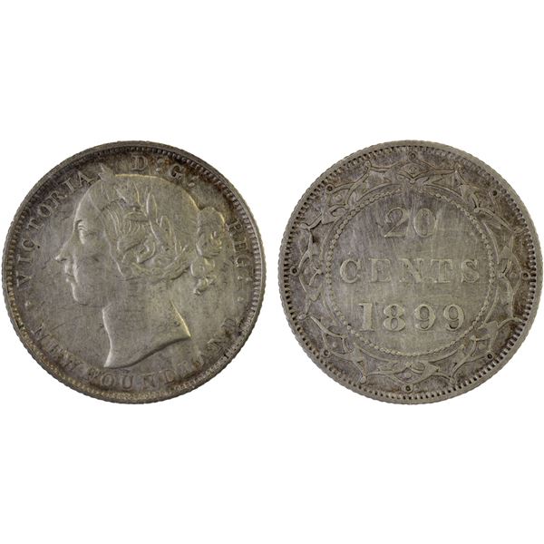 CANADA: NEWFOUNDLAND: Victoria, 1837-1901, AR 20 cents, 1899, EF40