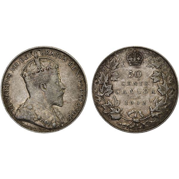 CANADA: Edward VII, 1901-1910, AR 50 cents, 1902, F-VF