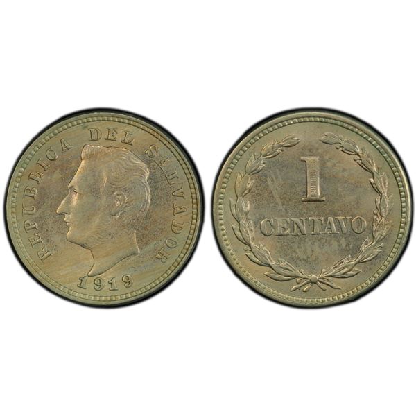 EL SALVADOR: Republic, 1 centavo, 1919, PCGS MS64