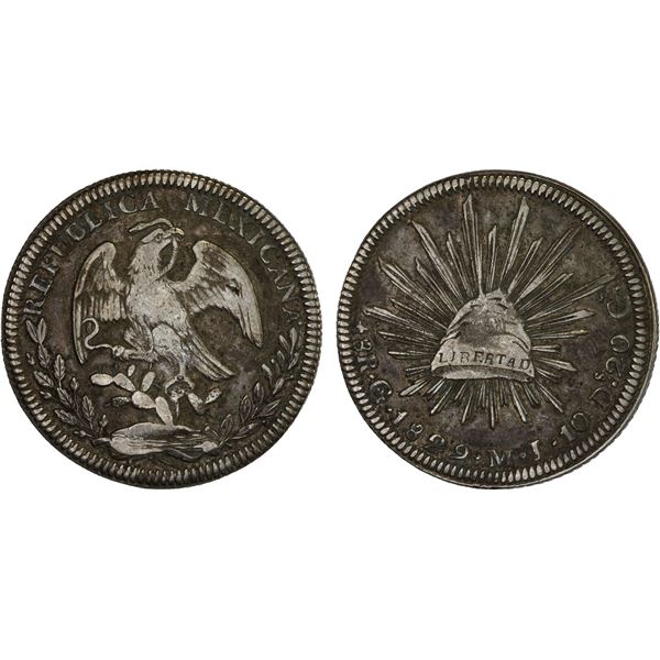 MEXICO: Republic, AR 8 reales (26.80g), 1829-Go, F-VF