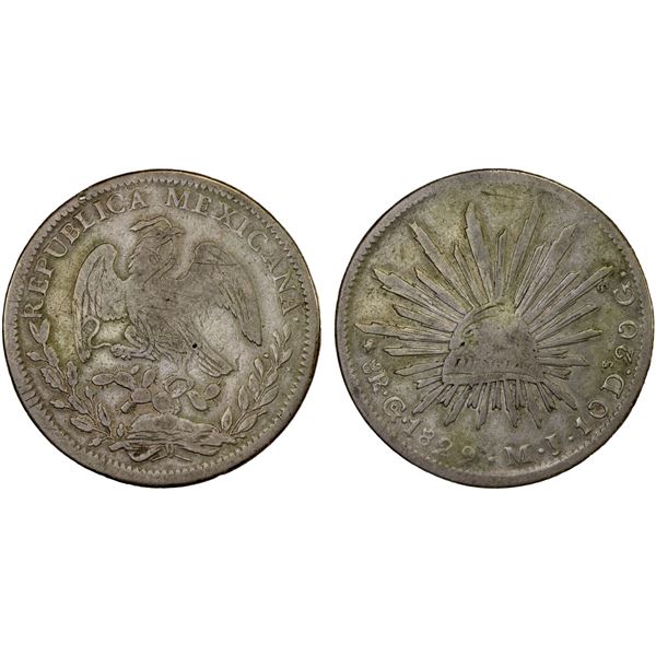 MEXICO: Republic, AR 8 reales (26.42g), 1829-Go, Fine
