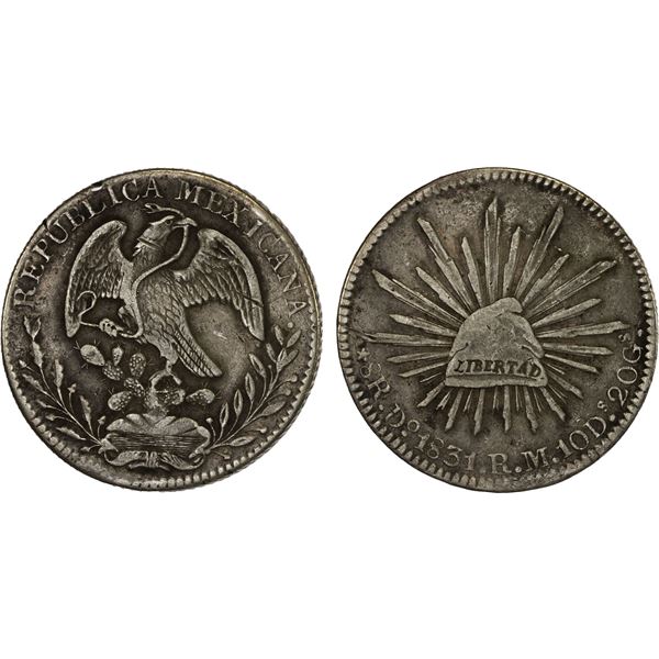MEXICO: Republic, AR 8 reales (26.10g), 1831-Do, VF