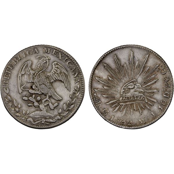 MEXICO: Republic, AR 8 reales (26.56g), 1832-Go, VF-XF