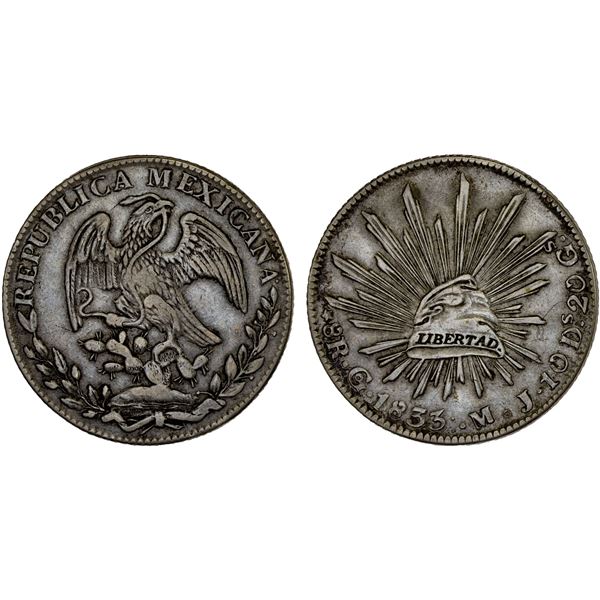 MEXICO: Republic, AR 8 reales (27.47g), 1833-Go, Choice VF