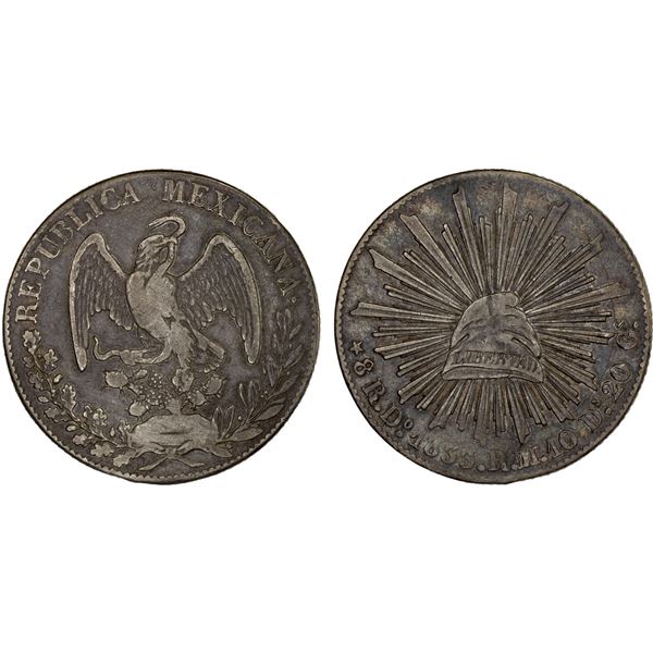 MEXICO: Republic, AR 8 reales (26.35g), 1833/2-Do, F-VF