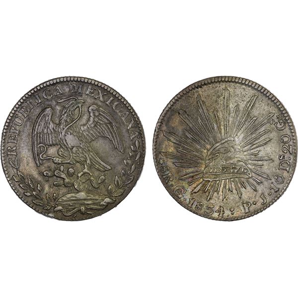 MEXICO: Republic, AR 8 reales (27.56g), 1834-Go, Choice XF