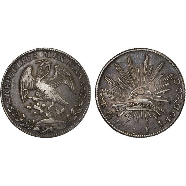 MEXICO: Republic, AR 8 reales (25.51g), 1835-Go, VF-XF