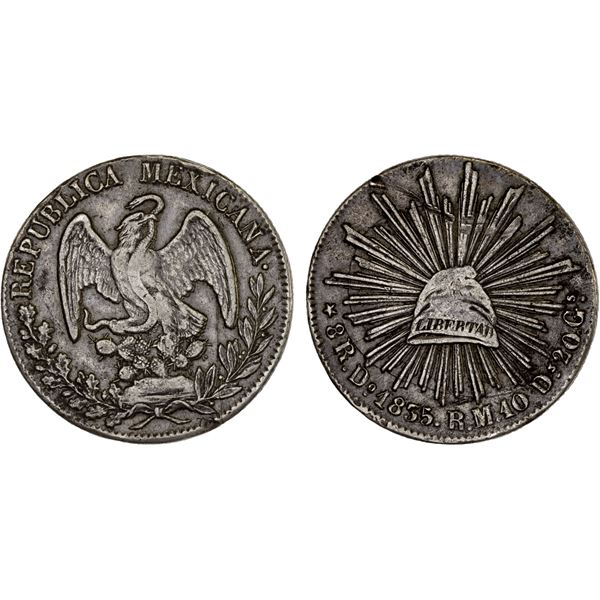 MEXICO: Republic, AR 8 reales (27.14g), 1835-Do, VF