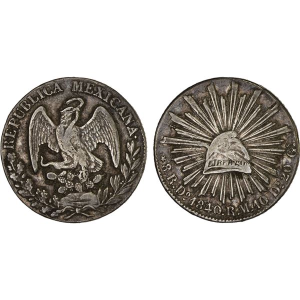 MEXICO: Republic, AR 8 reales (26.63g), 1840-Do, F-VF
